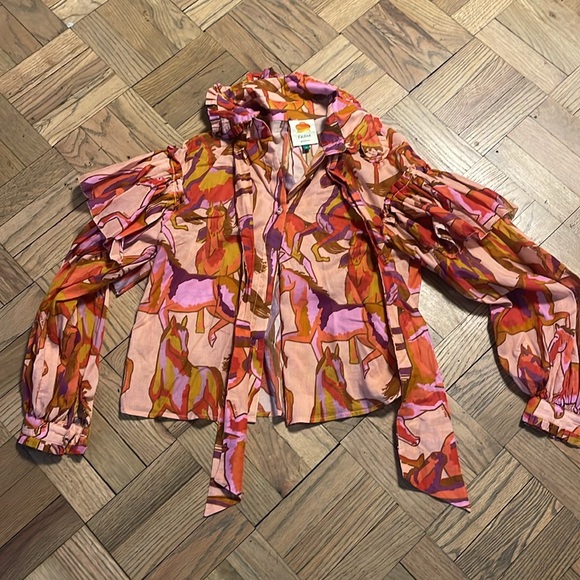 Vibrant Multicolor Ruffled Blouse - Picture 8 of 11